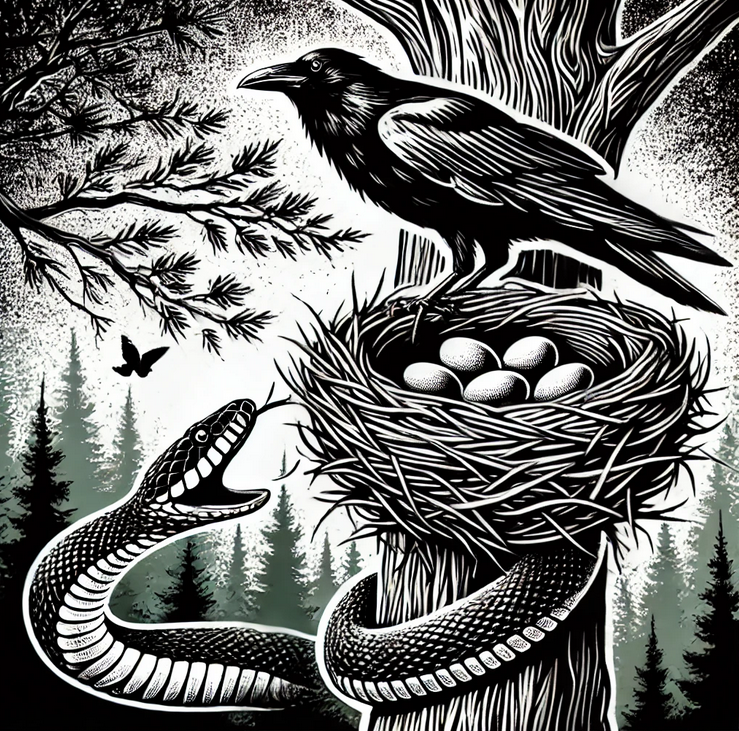 قصه کلاغ و مار