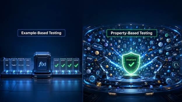 تصویر 14: تفاوت example-based تست و property-basedتست.