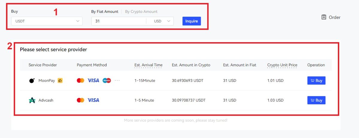 آموزش بخش Buy Crypto در صرافی بینگ ایکس BingX