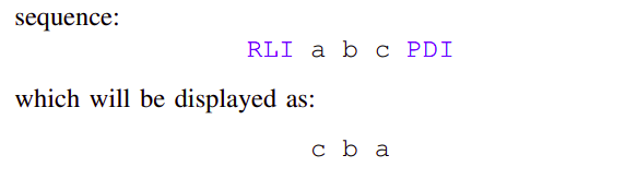 رشته شامل ۵ کارکتر است و برای مثال کل RLI نشان دهنده یک کارکتر است.