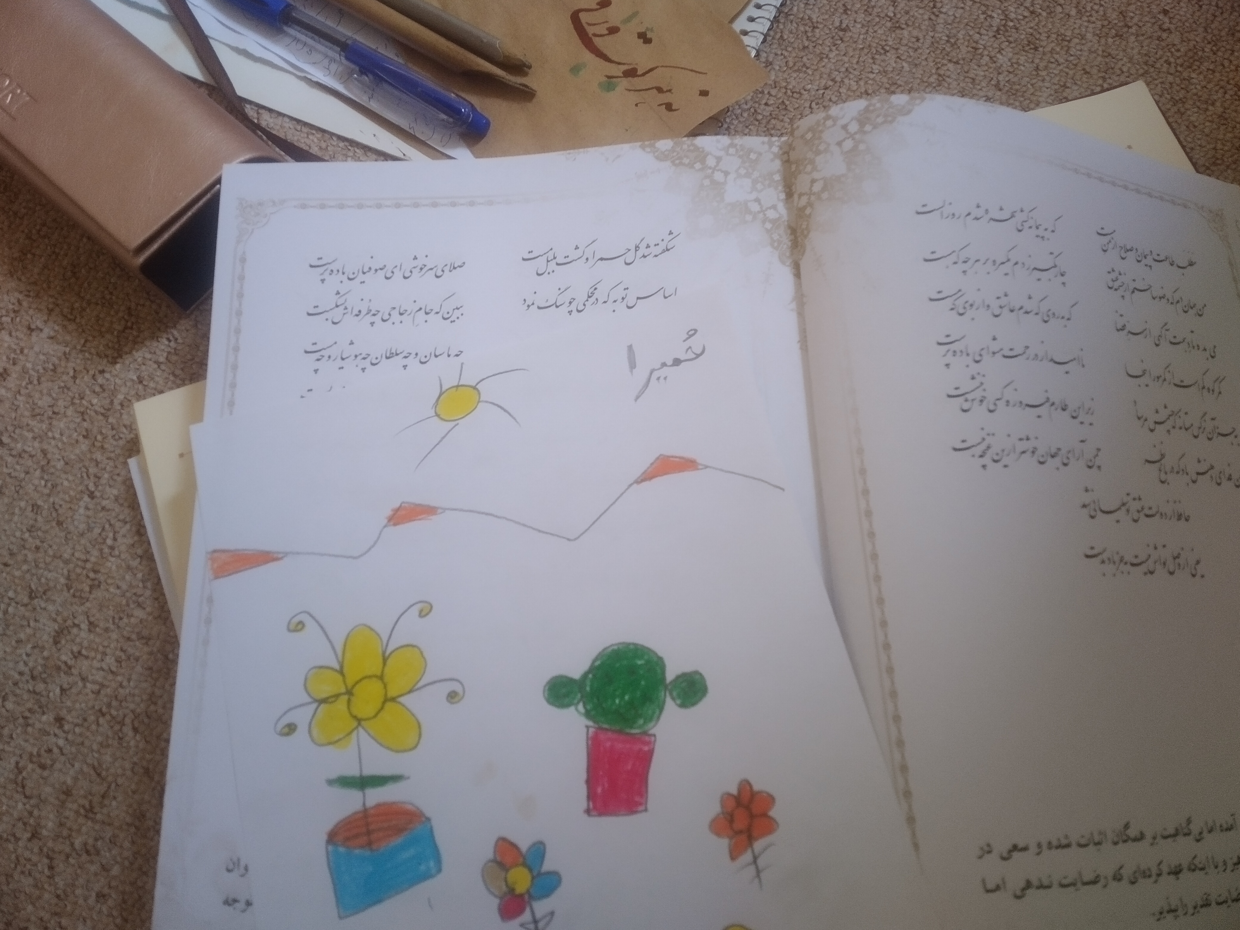 نقاشی حمیرا لای دیوان حافظ 👆💖