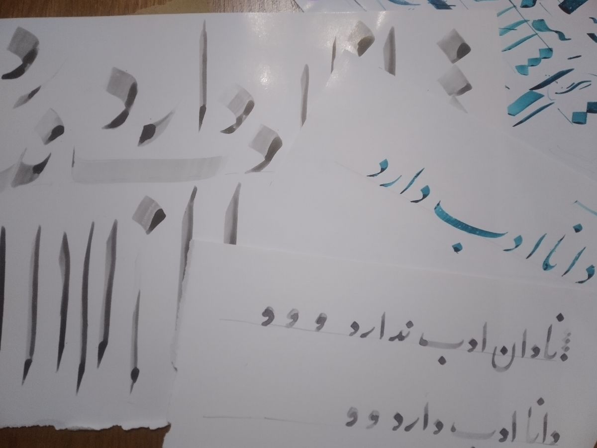 رسم الخط استاد و الف های من که بیشتر شبیه علف هستن .