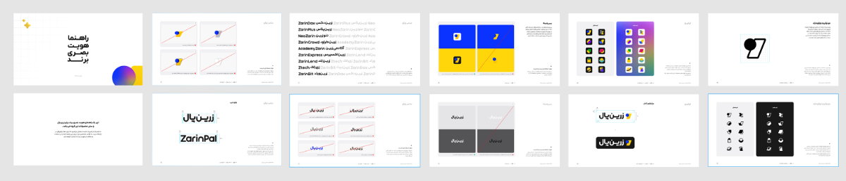 بخشی از برندبوک (راهنمای هویت‌بصری) زرین‌پال