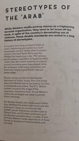 کلیشه‌های «عرب»