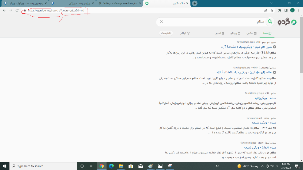 URL gerdoo search engine