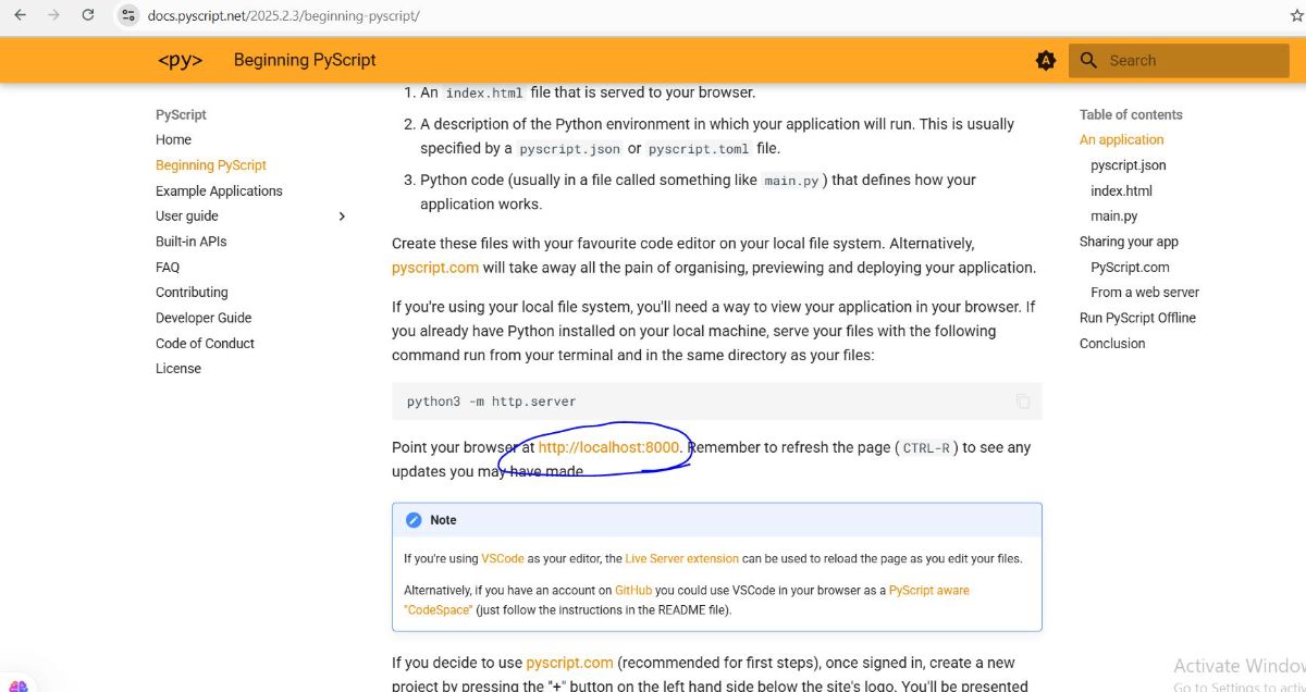 اجرای کد پایتون درون اچ تی ام ال به روش دیگری.