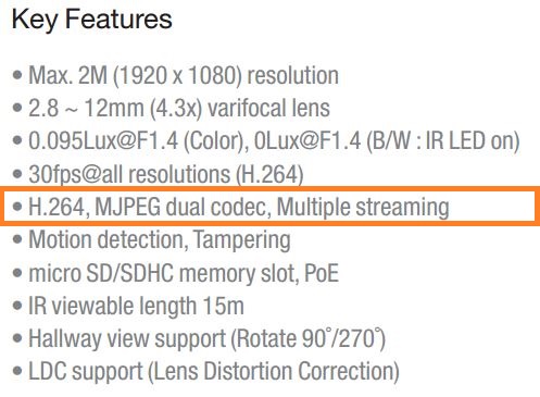 انواع مختلف کدک ها مانند H.264 و MPEG