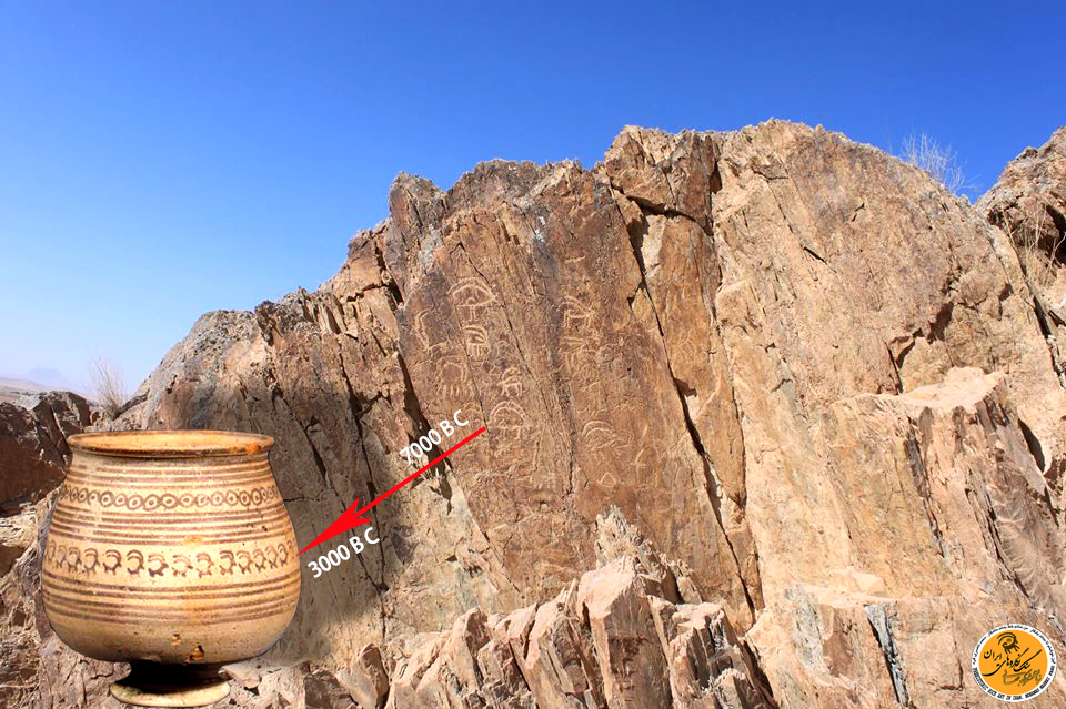 رد پای نقاشی های کهن بزکوهی بر دیواره ی کوه، نماد ایرانیان باستان، از هنر سنگ تا طرح روی سفالینه های پیش از تاریخ اطراف رود سند در پاکستان (3000 پ.م)