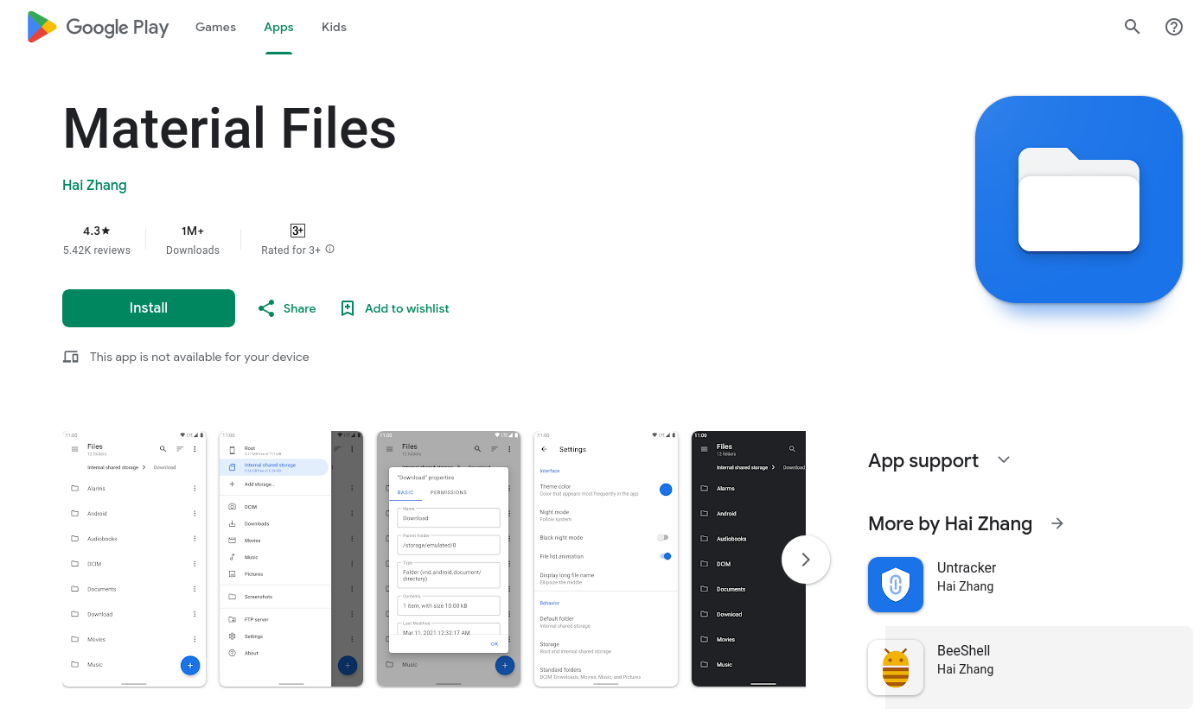در فروشگاه گوگلMaterial Files 