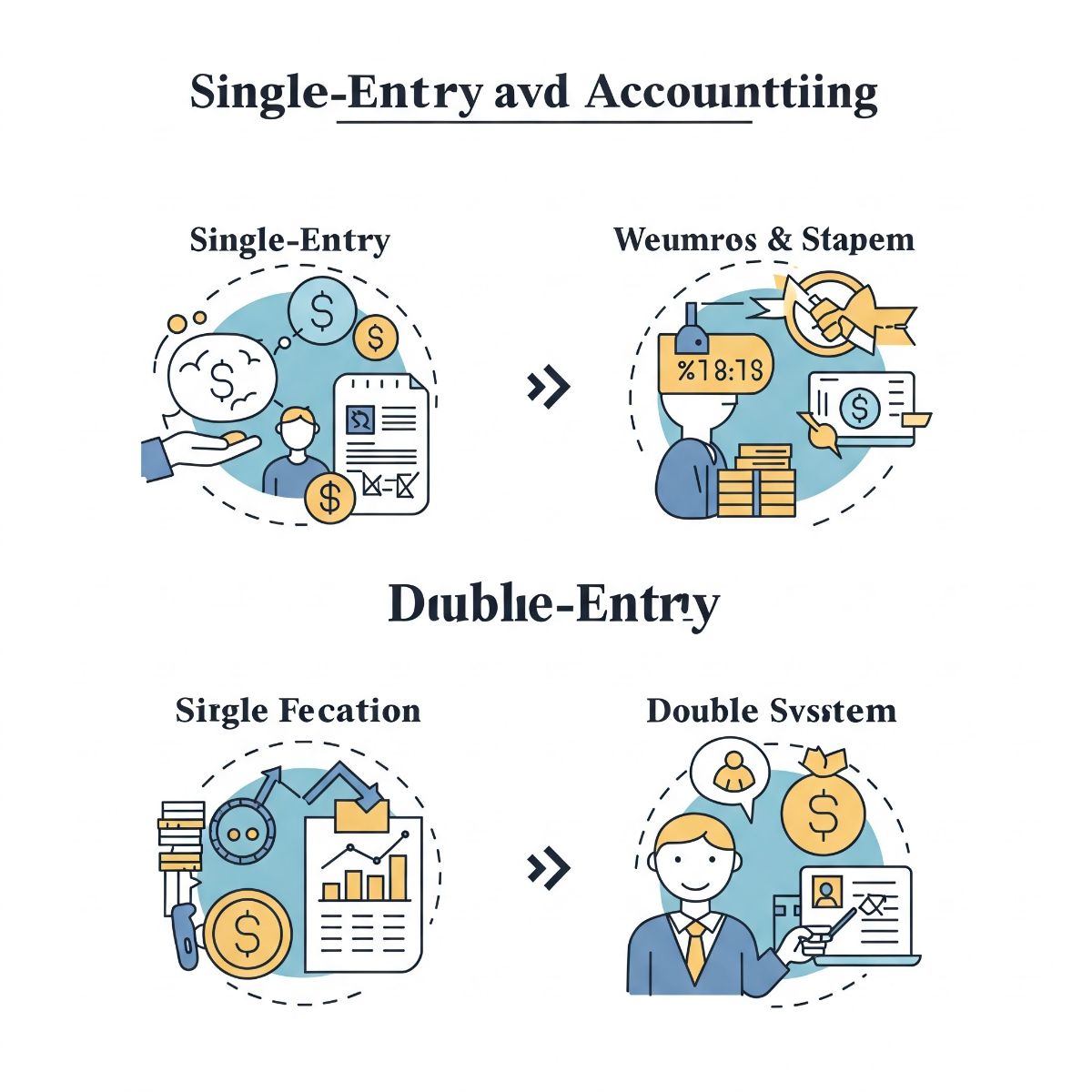 تفاوت بین حسابداری تکبعدی و دوطرفه