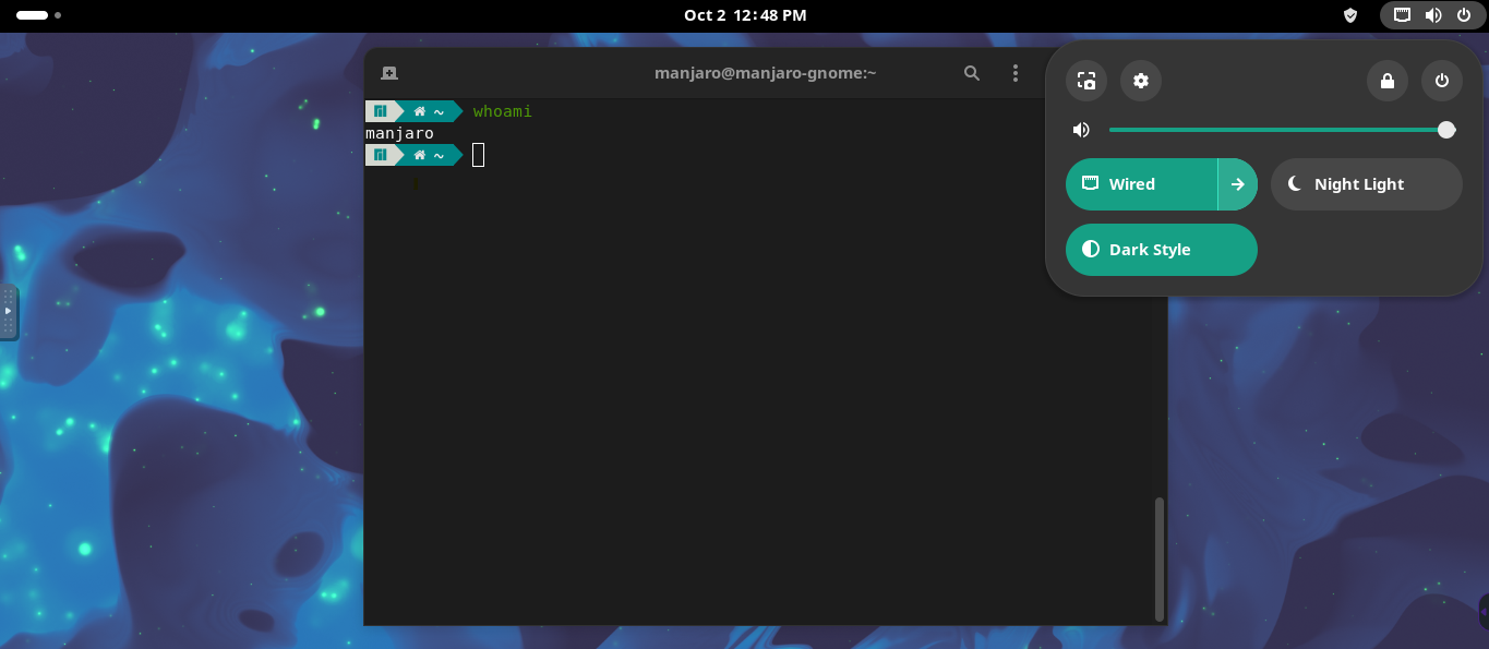 تصویری از دسکتاپ توزیع manjaro
