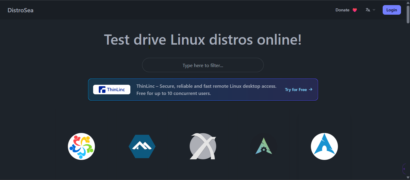 سایت distrosea محل استفاده دمو از توزیع های لینوکس