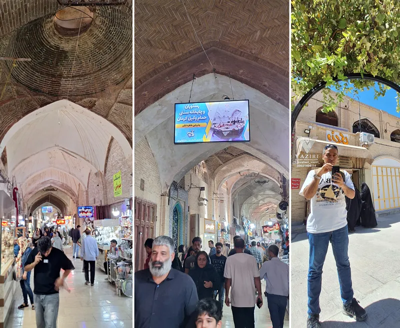 سقف و راسته قدیمی بازار وکیل، همینطور خودم در نمای آینه :)