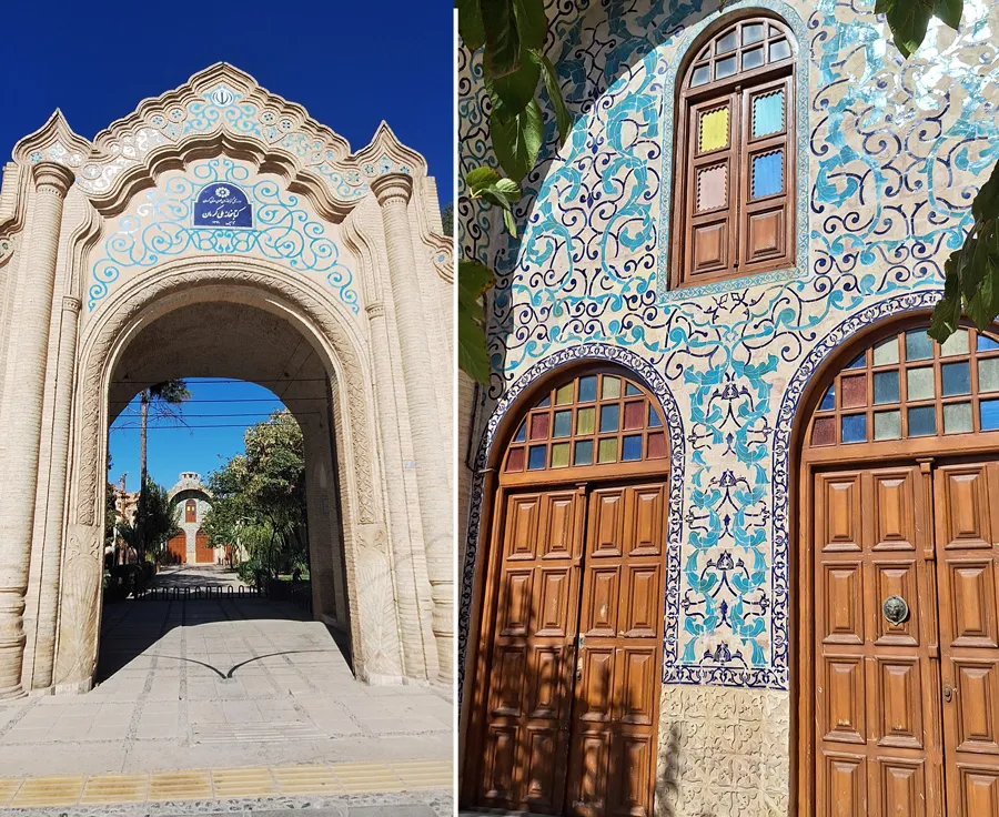 سردر خیابان و داخلی کتابخانه ملی کرمان