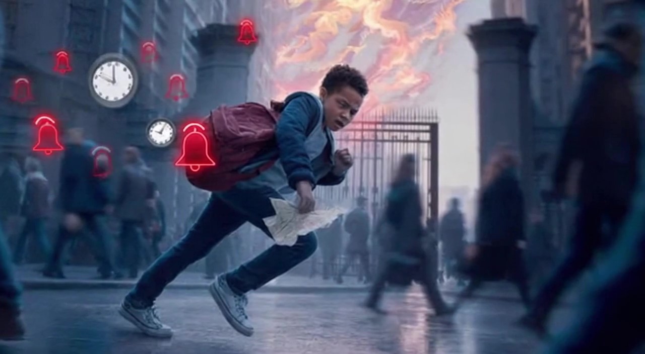 "عجله کن!"، "عجله کن!"، "عجله کن!"، "عقب موندی!"، "عقب موندی!"، "عقب موندی!"