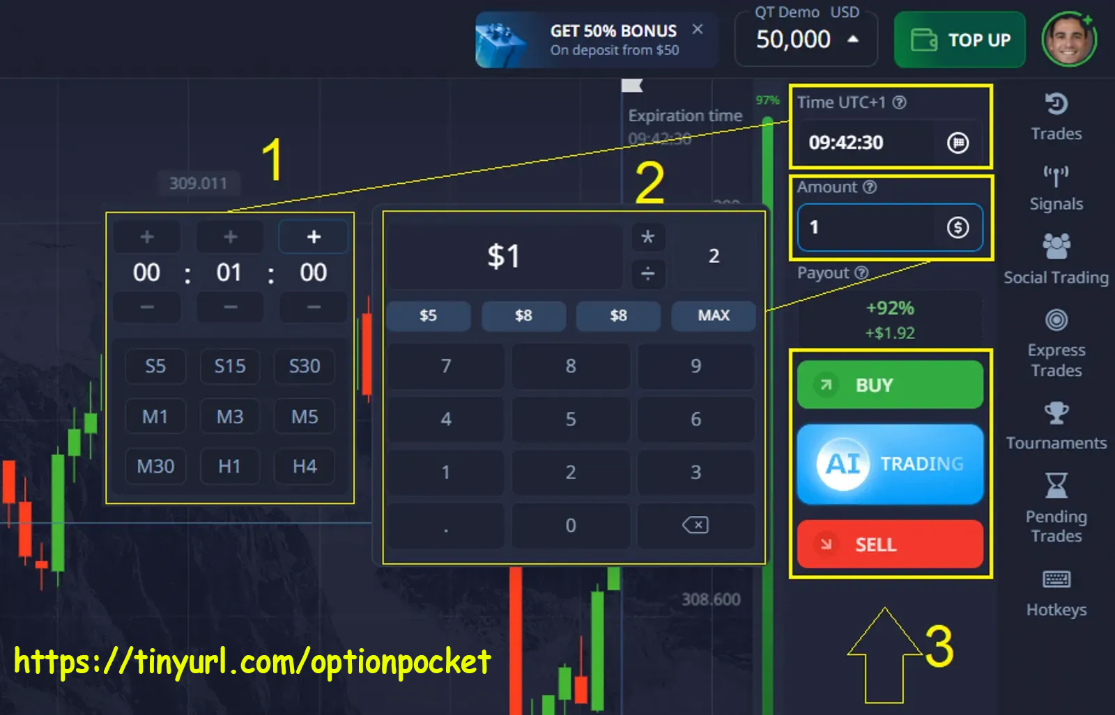 Flexible trading durations from 5 seconds to hours