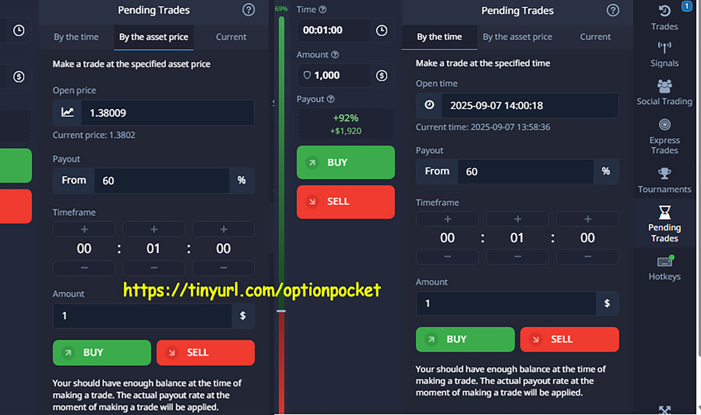 Conditional trades set to execute at chosen times