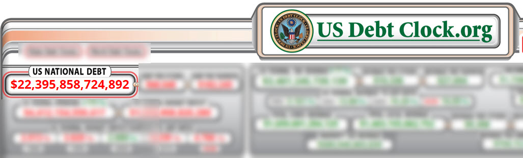 usdebtclock.org - بدهی ملی آمریکا، 83 دلار به ازای هر شهروند آمریکایی