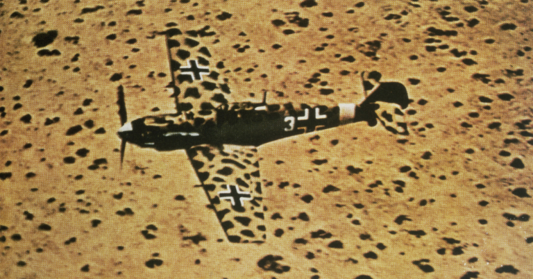 استتار پلنگی Messerschmitt Bf 109 لوفت‌وافه (آلمان نازی)  — جنگ جهانی دوم، کارزار شمال آفریقا