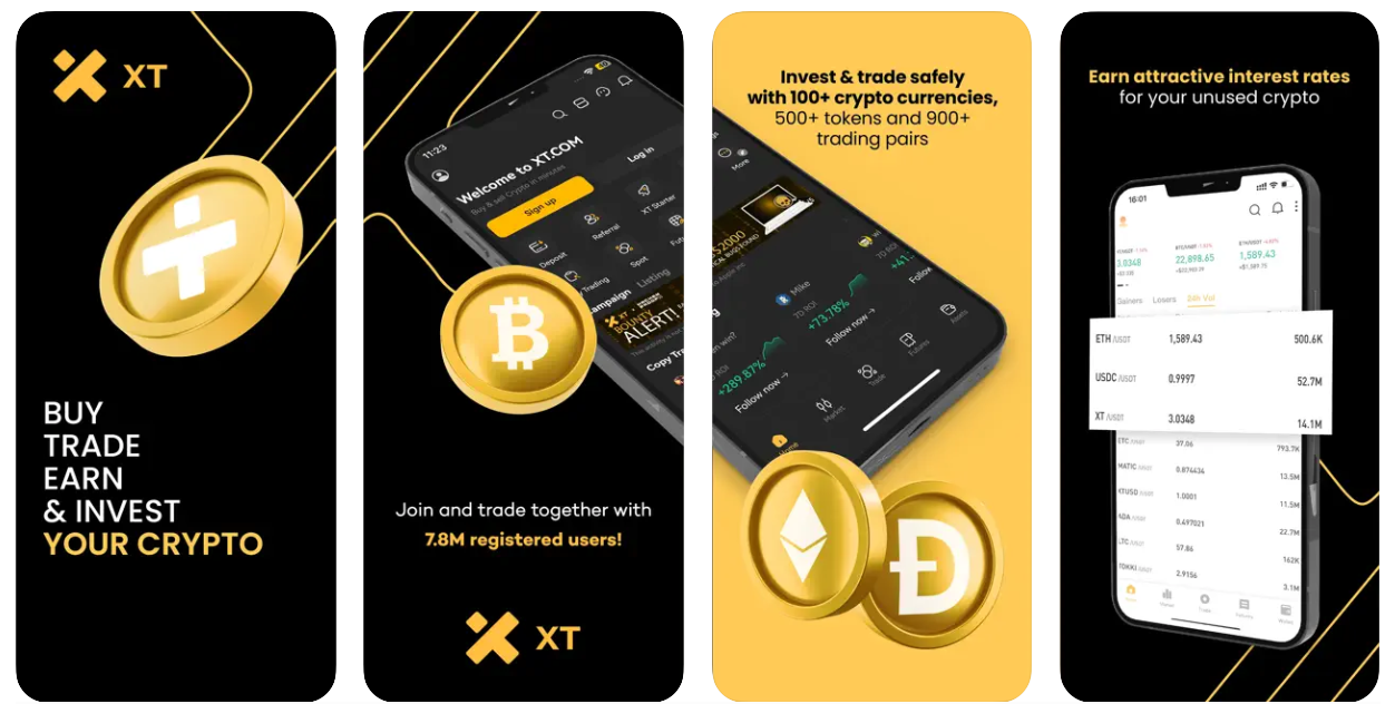 اپلیکیشن ترید صرافی ایکس تی XT