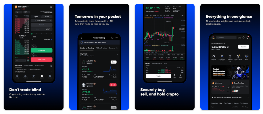 اپلیکیشن ترید صرافی توبیت Toobit
