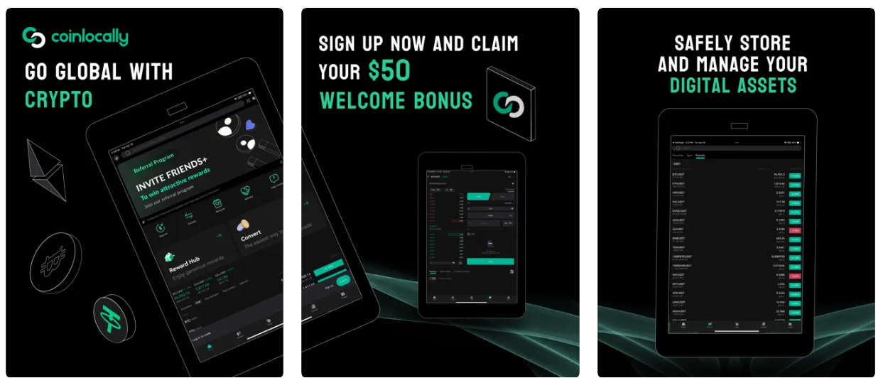 اپلیکیشن ترید صرافی کوین لوکالی Coinlocally