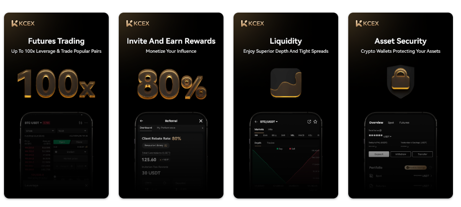 اپلیکیشن ترید صرافی Kcex