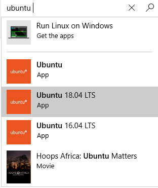 Ubuntu 18.04 LTS in Store