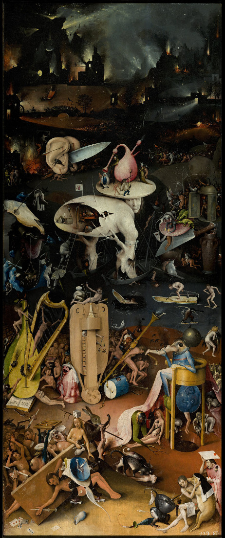 Detail Of Hell, The Garden Of Earthly Delights, 1490-1500 by Hieronymus Bosch