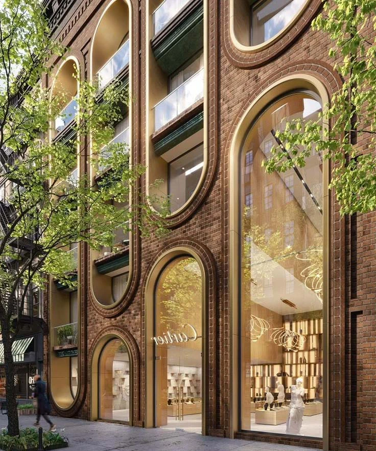 نمای آجری با طراحی مدرن