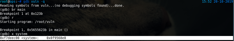 Examine system address