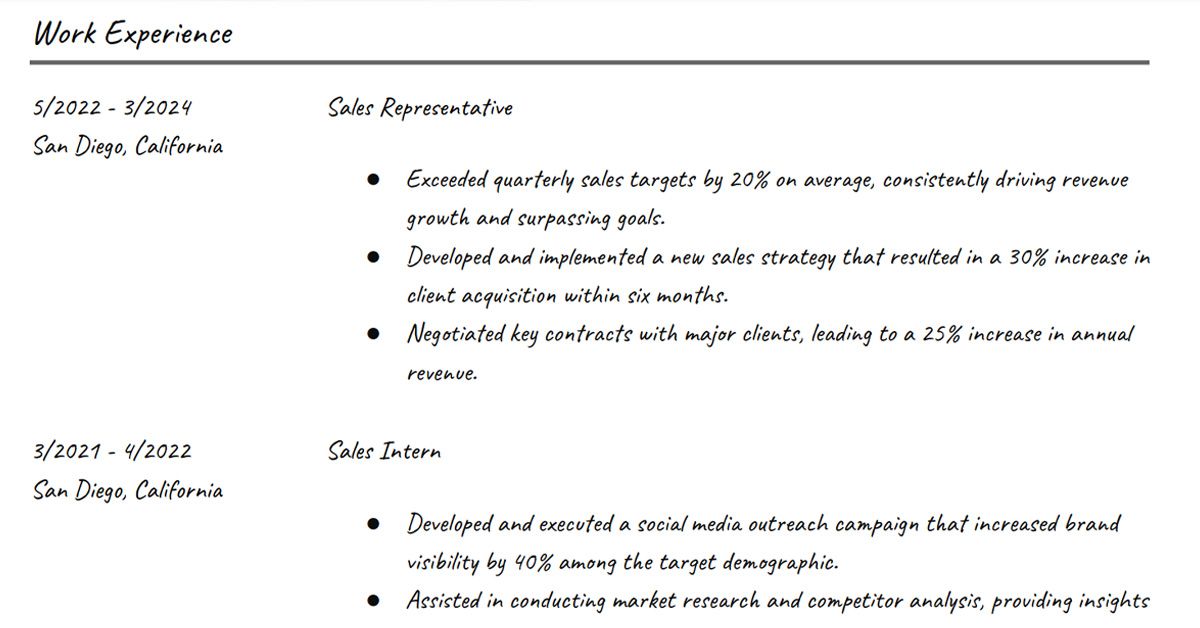 نمونه رزومه با فونت فانتزی و نامناسب