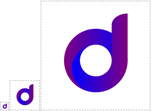 نمونه ی لوگوی حرف d طراحی شده در لینوکس و با inkscape