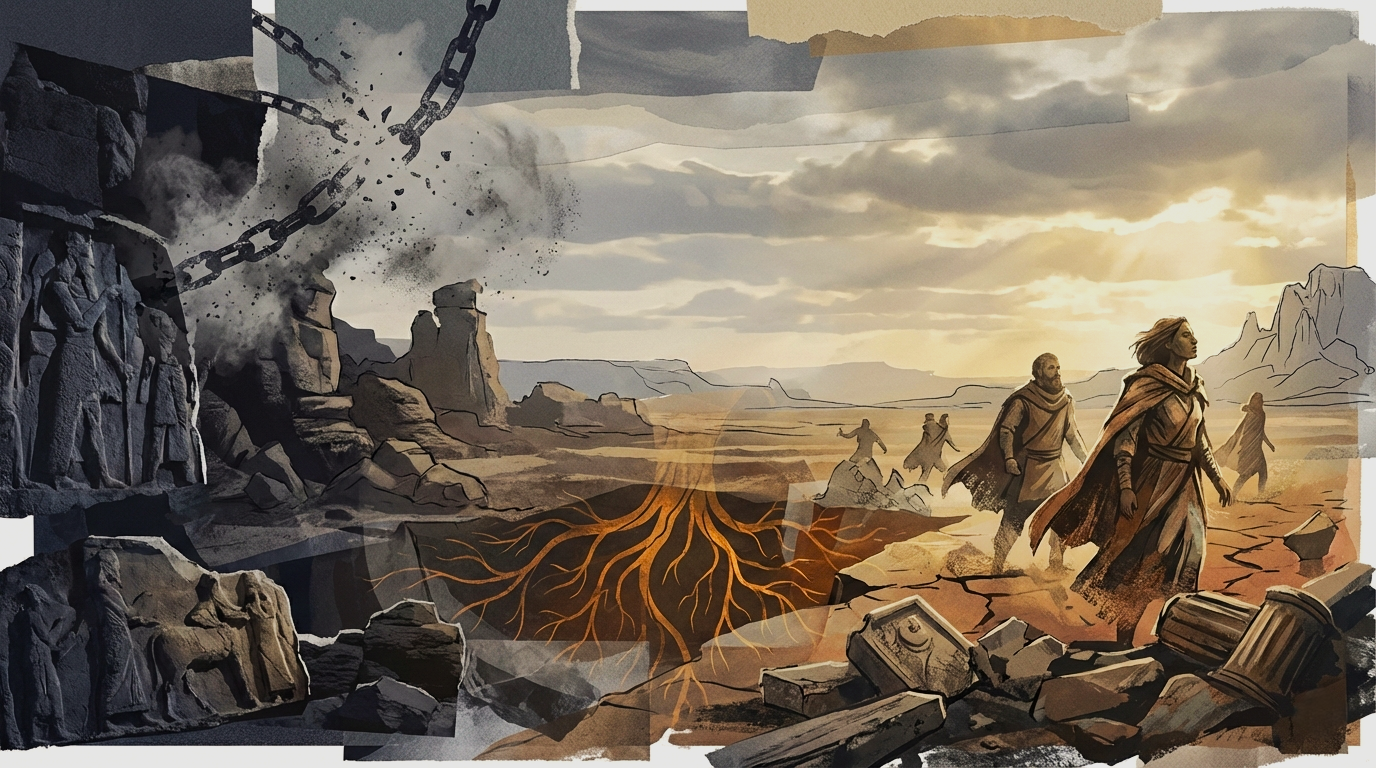 A vast ancient plateau inspired by Persian epic mythology