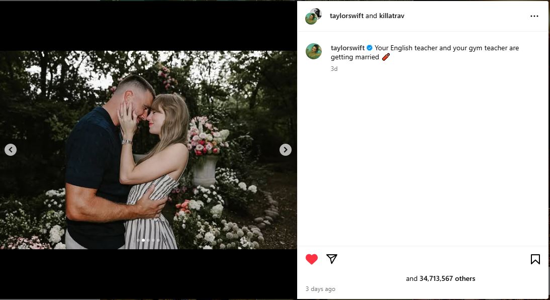 کپشن: «معلم زبان انگلیسی و معلم ورزشت دارن ازدواج میکنن.» همراه با ایموجی دینامیت!