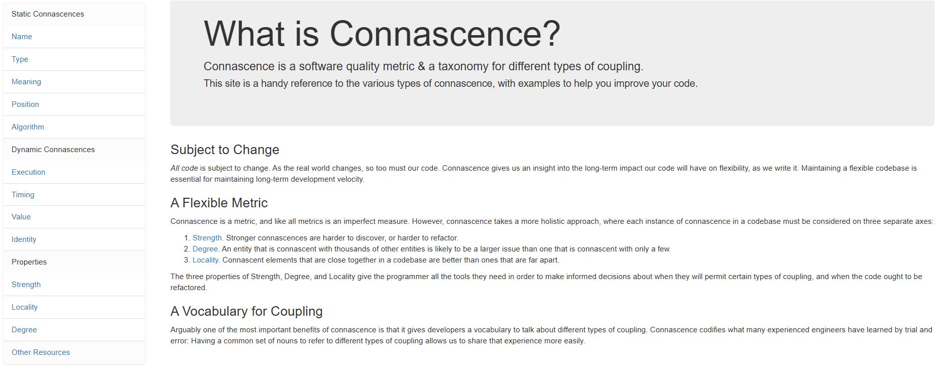 صفحه رسمی از connascence.io