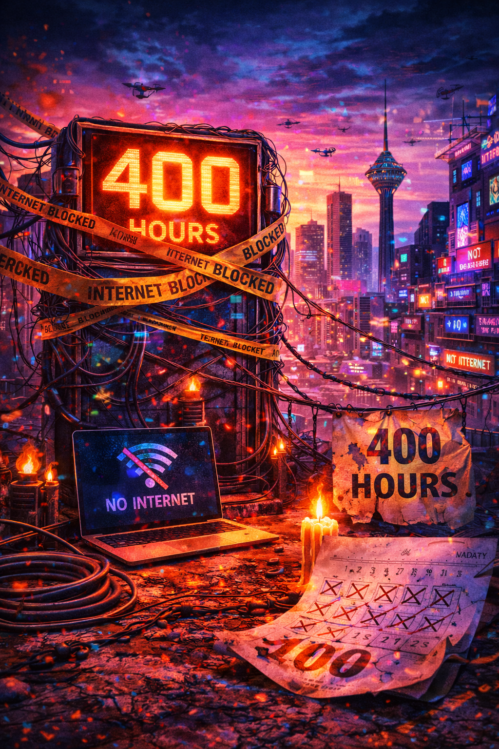 400 ساعت بدون اینترنت جهانی